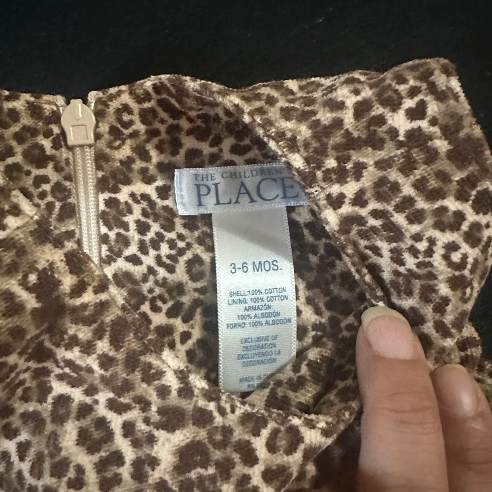 The Children's Place Leopard Print Dress with Diaper Cover with Floral Accents